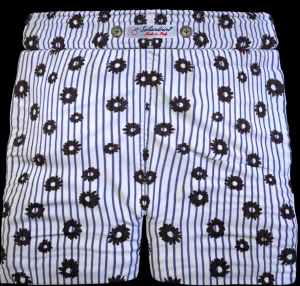 Pantaloncino Shorts Bermuda Micro Fantasia Rigata 100% Cotone 2 tasche laterali Made in Italy