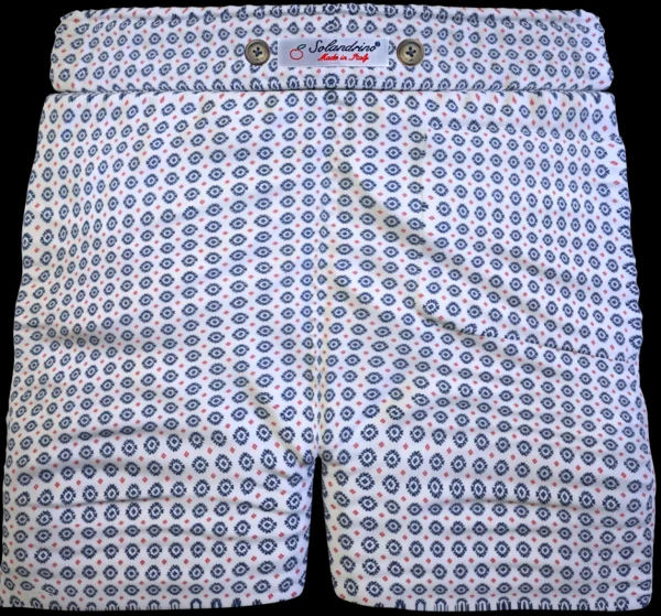 Pantaloncino Shorts Bermuda Micro Fantasia Geometrica 100% Cotone 2 tasche laterali Made in Italy