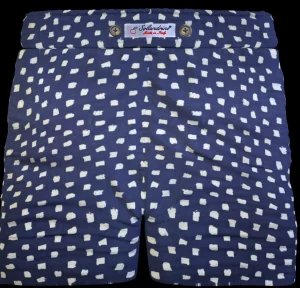 Pantaloncino  Shorts Bermuda Fantasia Blu 100% Cotone Lino 2 tasche laterali Made in Italy