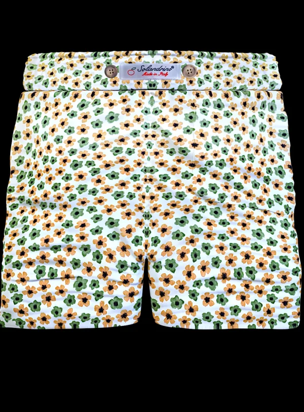 Pantaloncino Shorts Bermuda fantasia Floreale 100% Cotone 2 tasche laterali Made in Italy