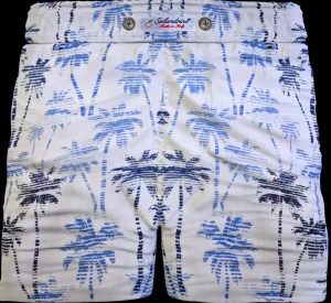 Pantaloncino Shorts Bermuda Fantasia Palme 100% cotone 2 tasche laterali Made in Italy