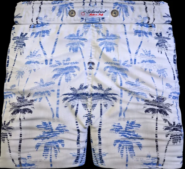 Pantaloncino Shorts Bermuda Fantasia Palme 100% cotone 2 tasche laterali Made in Italy