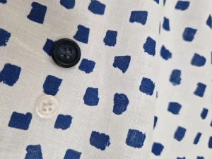 Pantaloncino Shorts Bermuda Micro Fantasia Blu Cotone Lino 2 tasche laterali Made in Italy