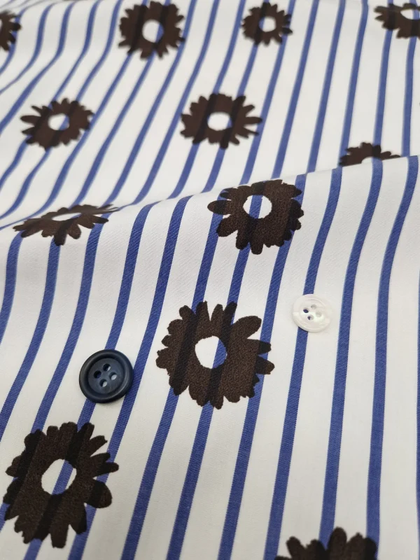 Pantaloncino Shorts Bermuda Micro Fantasia Rigata 100% Cotone 2 tasche laterali Made in Italy