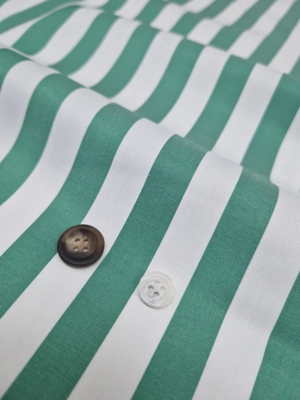 Pantaloncino  Shorts Bermuda Fasciato a righe  Verde 100% Cotone 2 tasche laterali Made in Italy