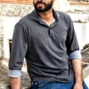Polo 100% cotone jersey made in Italy manica lunga Colletto CASUAL