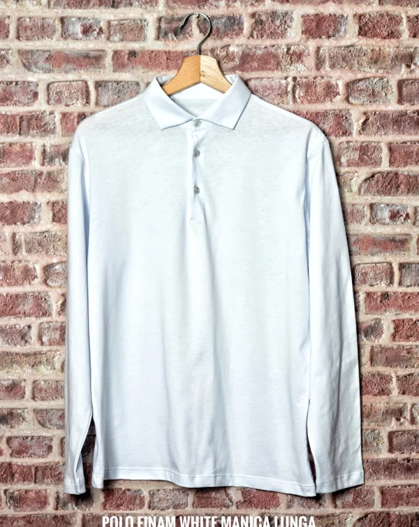 Polo 100% cotone jersey made in Italy manica lunga