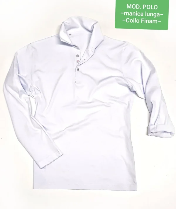 Polo 100% cotone jersey made in Italy manica lunga
