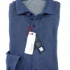 Polo Camicia blu piquet Jersey in maglia morbida alta qualità puro cotone  made in italy knit Jersey piquet