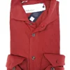 Polo Camicia Ruggine tegola Jersey in maglia morbida manica lunga alta qualità puro cotone  made in italy knit Jersey piquet