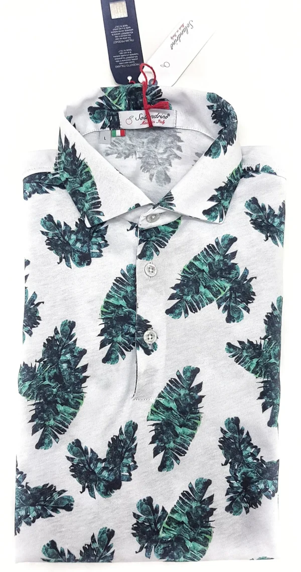 Polo fantasia palms 100% cotone jersey manica corta Design Palms made in Italy