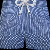 Shorts Bermuda Pantaloncino puro cotone fantasia Pois blu Shorts 2 tasche laterali Made in Italy