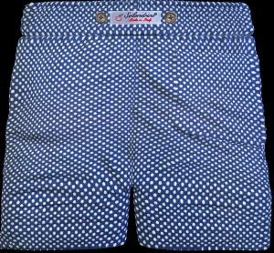 Shorts Bermuda Pantaloncino puro cotone fantasia Pois blu Shorts 2 tasche laterali Made in Italy