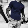 Tshirt blu con logo ricamato Non Ti Disunire -ricamo non ti disunire rosso - made in italy