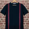 T-shirt blu made in italy 100% cotone jersey pettinato "MODELLO BRETELLA STRAP RED"