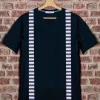 T-shirt blu made in italy 100% cotone jersey pettinato "MODELLO BRETELLA STRAP MARINE"