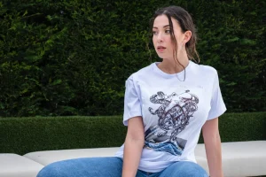 T-shirt donna made in Italy fantasia OCTOPUS  100% cotone jersey pettinato -DESIGN OCTOPUS-