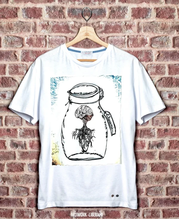 T-shirt made in italy 100% cotone jersey pettinato "MODELLO LIBERAMI"