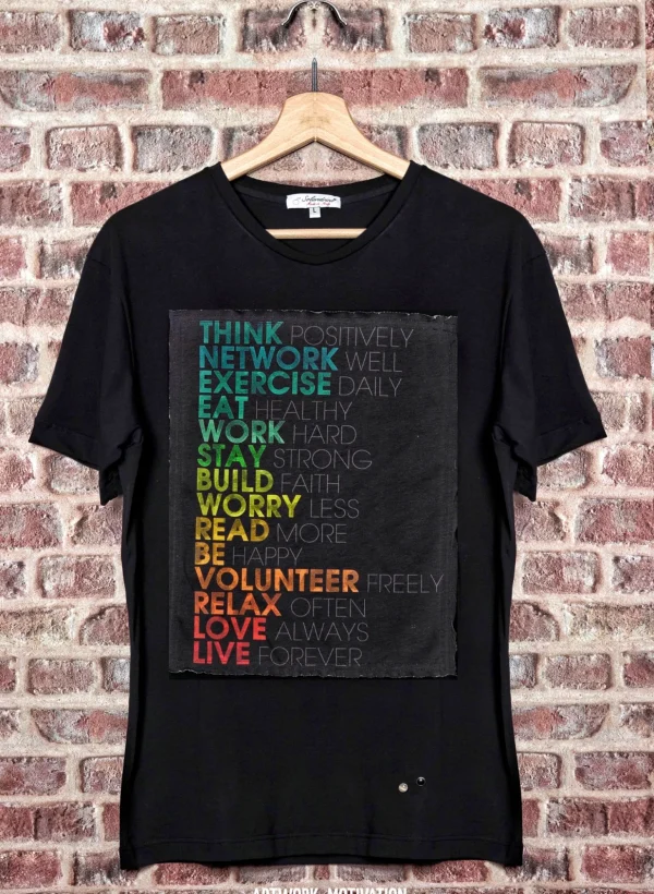 T-shirt made in italy 100% cotone jersey pettinato "MODELLO MOTIVATION"