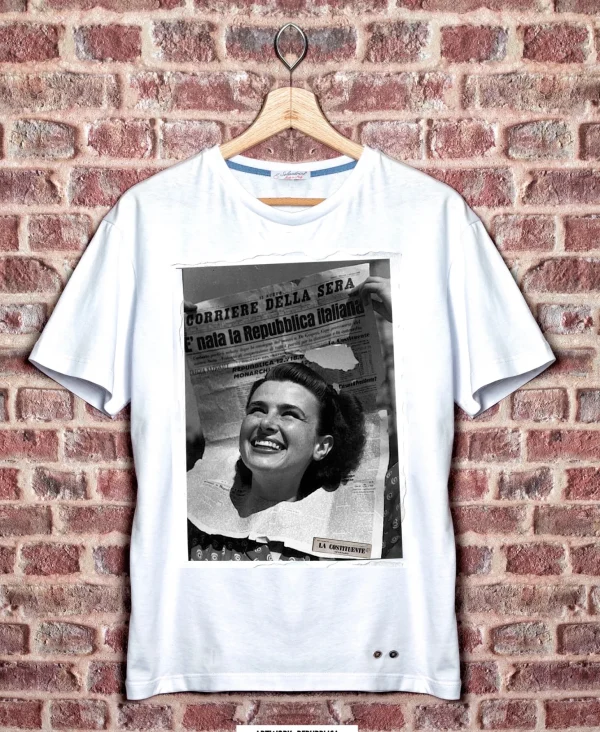 T-shirt made in italy 100% cotone jersey pettinato  -MODELLO RES-PUBBLICA -