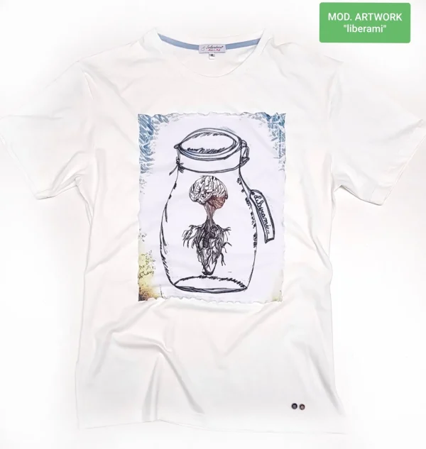 T-shirt made in italy 100% cotone jersey pettinato "MODELLO LIBERAMI"