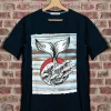 t-shirt made in Italy Fantasia wood-fish 100% fresco cotone jersey design wood-fish