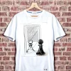 T-shirt made in Italy Fantasia chess mirror 100% fresco cotone jersey pettinato design chess mirror