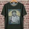 T-shirt made in Italy fantasia HIPSTER 100% cotone jersey pettinato -DESIGN HIPSTER-