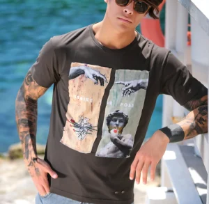 Tshirt made in Italy fantasia strike the pose 100% cotone jersey pettinato -DESIGN -