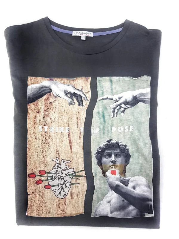 Tshirt made in Italy fantasia strike the pose 100% cotone jersey pettinato -DESIGN -