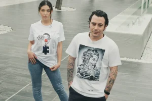 T-shirt made in Italy fantasia Eolo 100% cotone jersey pettinato -DESIGN Eolo -