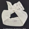 Turbante bianco in lino made in Italy fascia capelli hairband