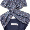 Turbante blu Fashion in cotone fascia capelli design butterfly navy  hairband Made in Italy