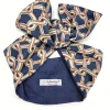 Turbante fantasia blu nodo marino neri Fashion fascia capelli in cotone design node Marine   hairband Made in Italy