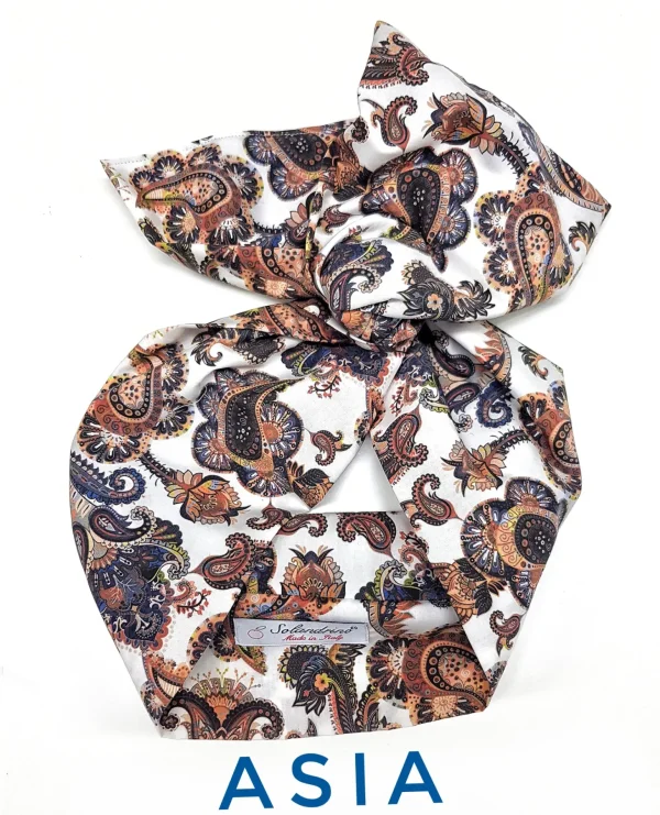 Turbante fantasia cachemire fascia capelli Fashion in cotone design paisley cachemire asia hairband Made in Italy
