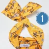Turbante Fantasia in cotone design 1 yellow palms  Made in Italy