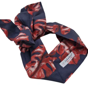 Turbante Fantasia Rosso Design puro cotone  Made in Italy Fascia Capelli hairband