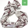 Turbante Fashion Fantasia design foliage rosso beige 33 Made in Italy