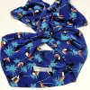 Turbante Fashion in cotone fascia capelli design tropical blu tucano made in Italy