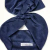 Turbante Fashion in cotone fascia capelli design Velluto blu made in Italy