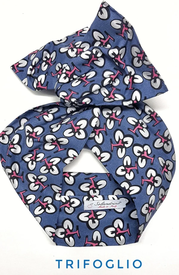 Turbante Fashion in cotone fascia capelli design trifoglio made in Italy