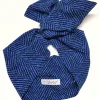 Turbante Fashion in cotone fascia capelli design London Tweed nero blu made in Italy
