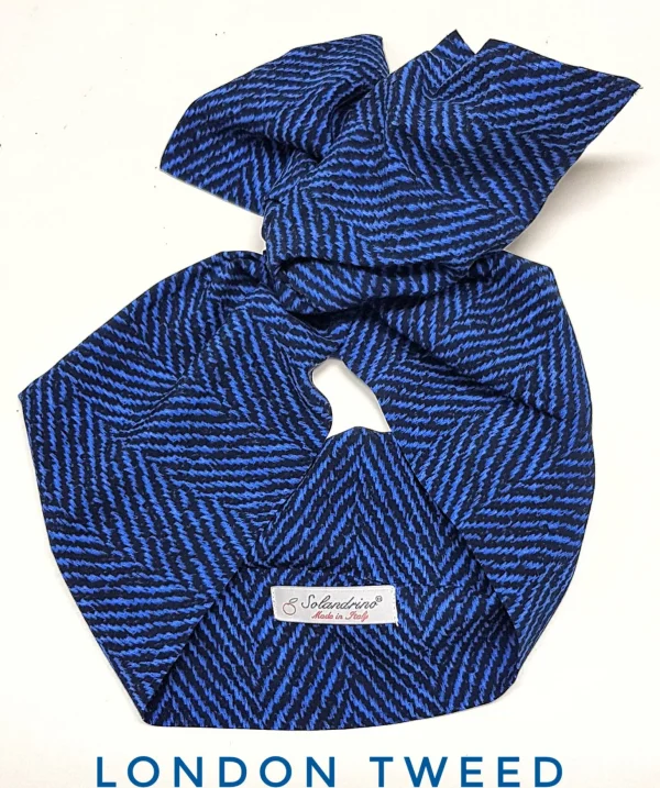 Turbante Fashion in cotone fascia capelli design London Tweed nero blu made in Italy