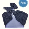 Turbante Fashion in cotone design Pois blu double face Made in Italy