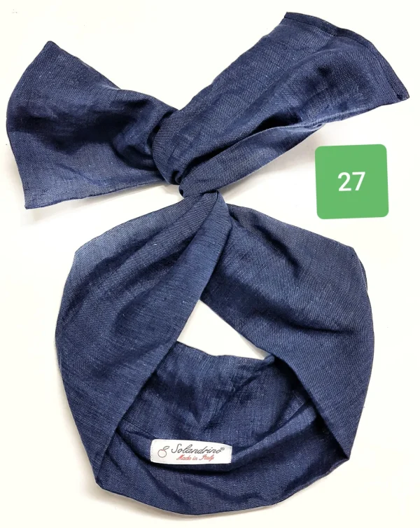Turbante Fashion in cotone Fantasia  blu 27 Made in Italy
