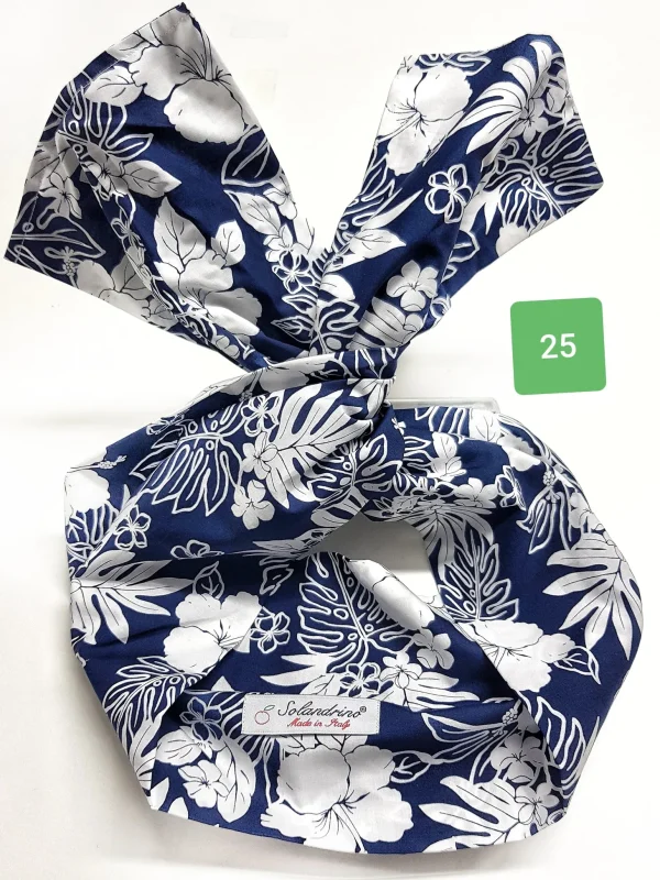 Turbante Fashion in cotone Fantasia design flower 25 Made in Italy
