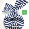 Turbante Fashion in cotone Fantasia design fascia bianco blu 24 Made in Italy