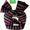 Turbante Fashion in cotone Fantasia design stripe rosso -nero arancio 19 Made in Italy