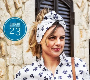 Turbante Fashion in cotone Fantasia design 23 Made in Italy