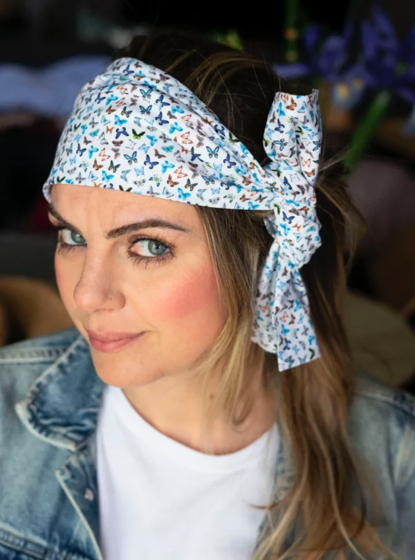 Turbante Fashion in cotone Fantasia design butterfly 29 Made in Italy